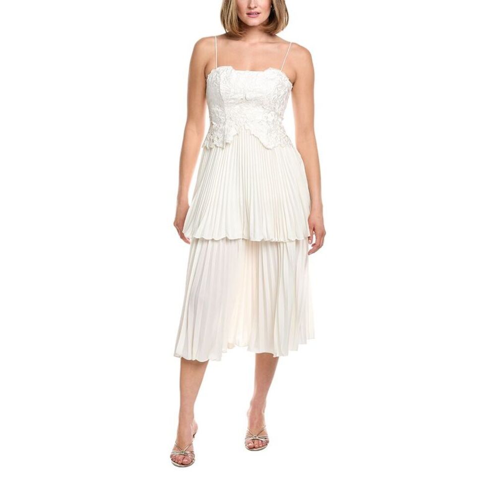 Amur Womens  Esmae Floral Midi Dress, White
